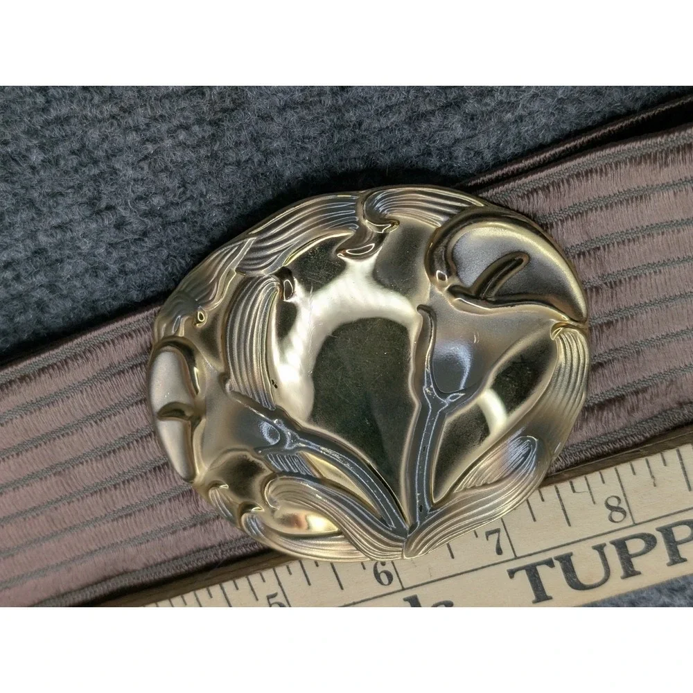 Gold Calla Lily Belt Buckle 24